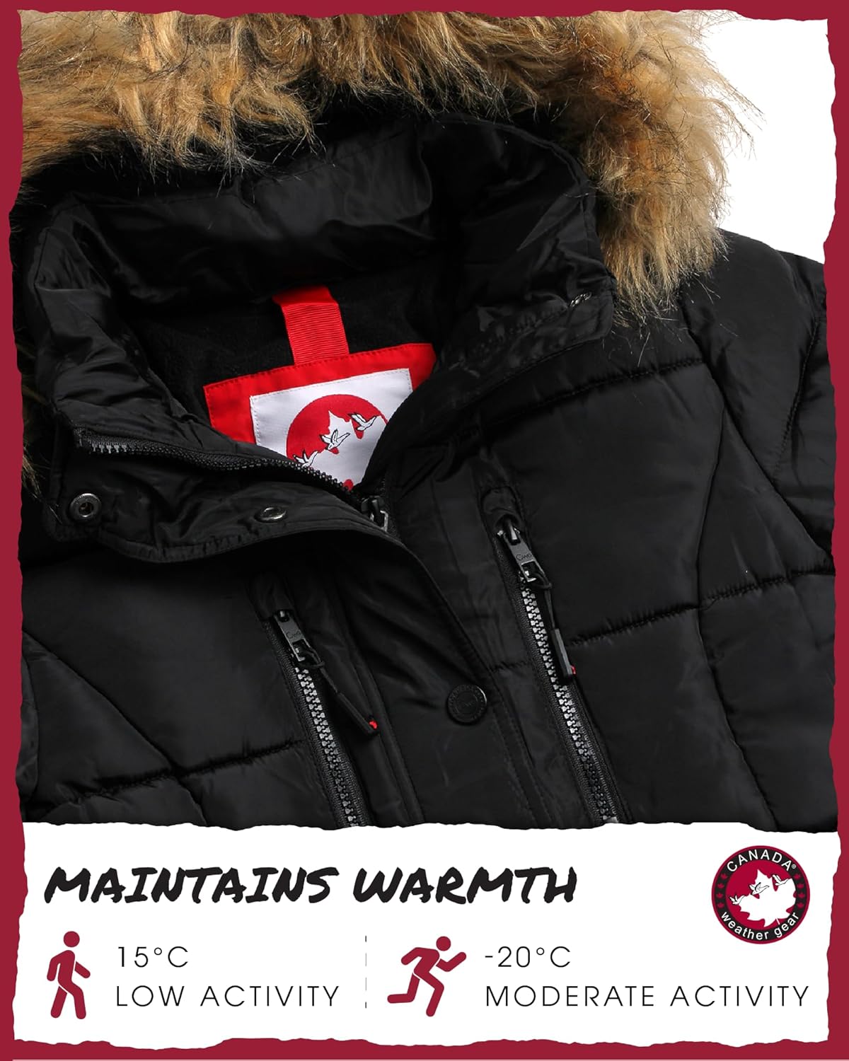 CANADA WEATHER GEAR Girls Winter Coat - Long Length Heavyweight Wind & Water Resistant Insulated Quilted Puffer Parka Coat - Image 6