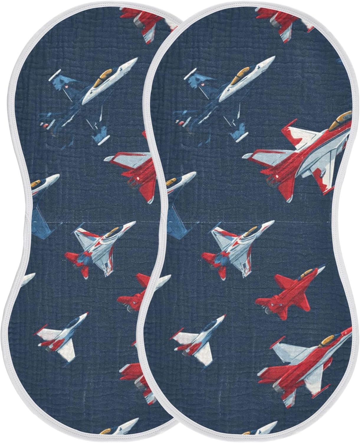Cartoon Fighter Jets Planes Burp Cloths Baby Boys Girls Absorbent Soft Cotton Burping Cloths Rags 4 Pack