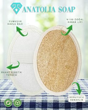Anatolia Soap 1978 Facial body Pumpkin fiber Natural Fibers Exfoliating Cleansing Purifying. 1 piece.