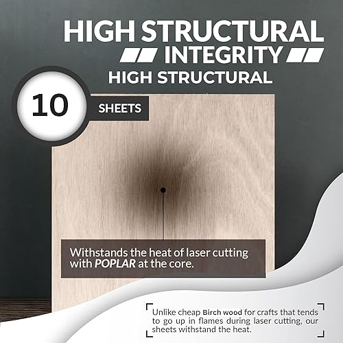 Miniatura 3 de Hojas de madera de tilo báltico de 18 pulg., madera artesanal, paquete de 10 - 12 x 12 x 18 pulgadas - Hojas de madera de 3 mm, lámina de madera