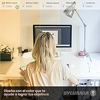 Vista 6 de Sylvania ECO - Bombilla LED A19, equivalente a 100 W, eficiente 14.5 W, 7 años, 1450 lúmenes, no regulable, esmerilada, 2700 K, blanco suave