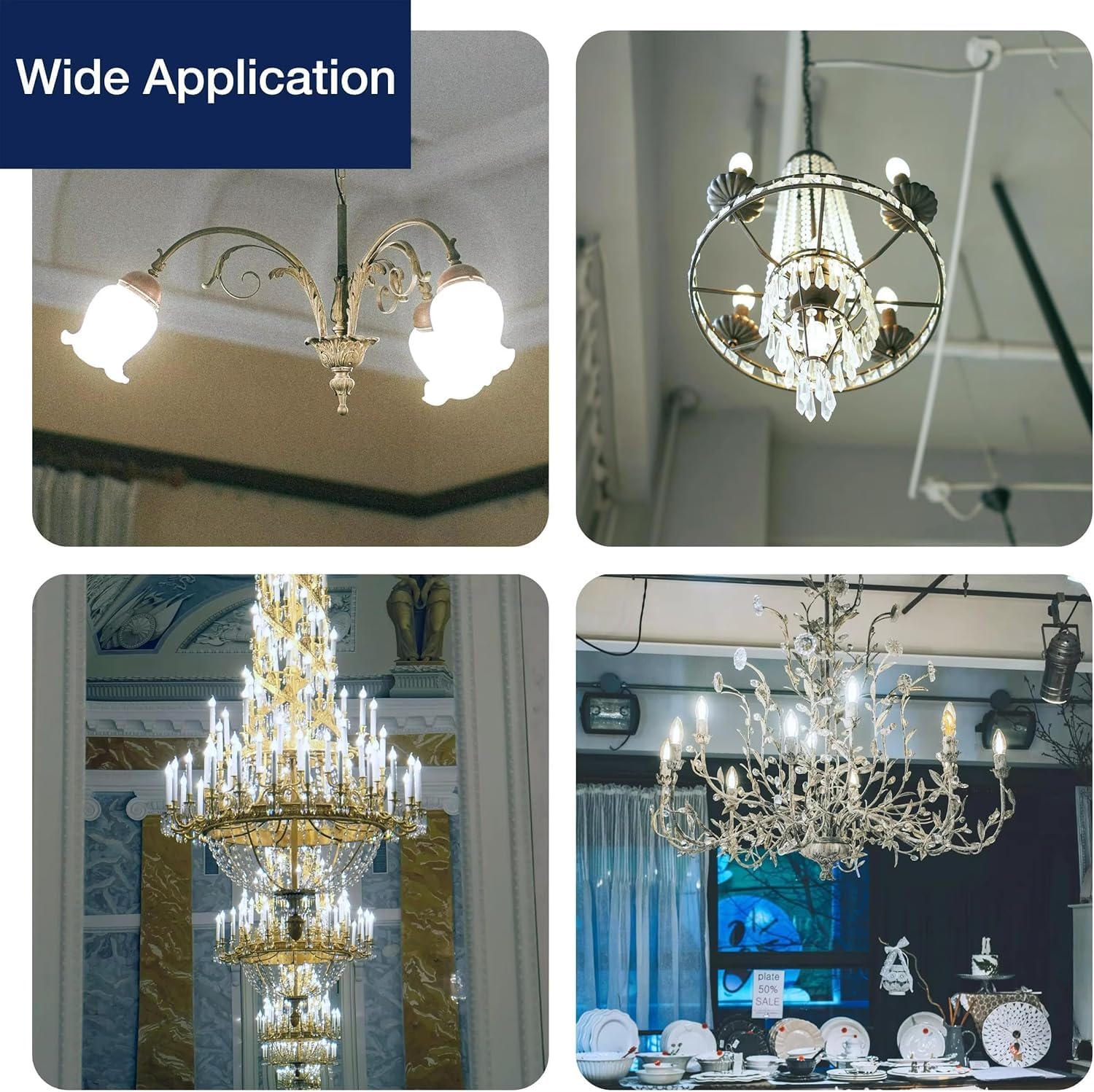 Candelabra Flame Tip Frosted,Frosted Flame Tip Chandelier Light Bulb, CA10 60W E12 Base, Decorative Incandescent Light Bulbs 120V for Chandeliers, Ceiling Fan Lights, Wall Sconces, Dimmable
