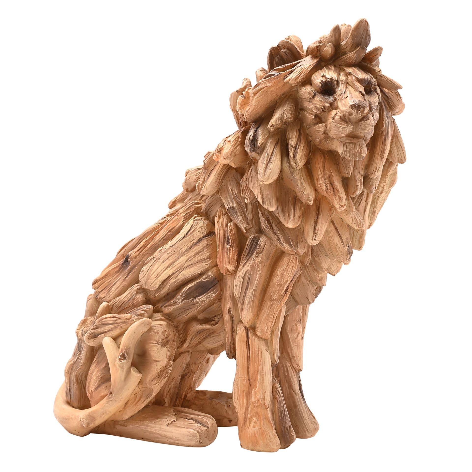 Figurine en résine lion assis Naturecraft objet art détaillé