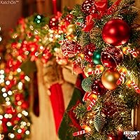 Vista 5 de KatchOn, Guirnalda de luces LED de bastón de caramelo, 10 pies, 20 luces LED de bastón de caramelo, decoraciones de Navidad de bastón de caramelo