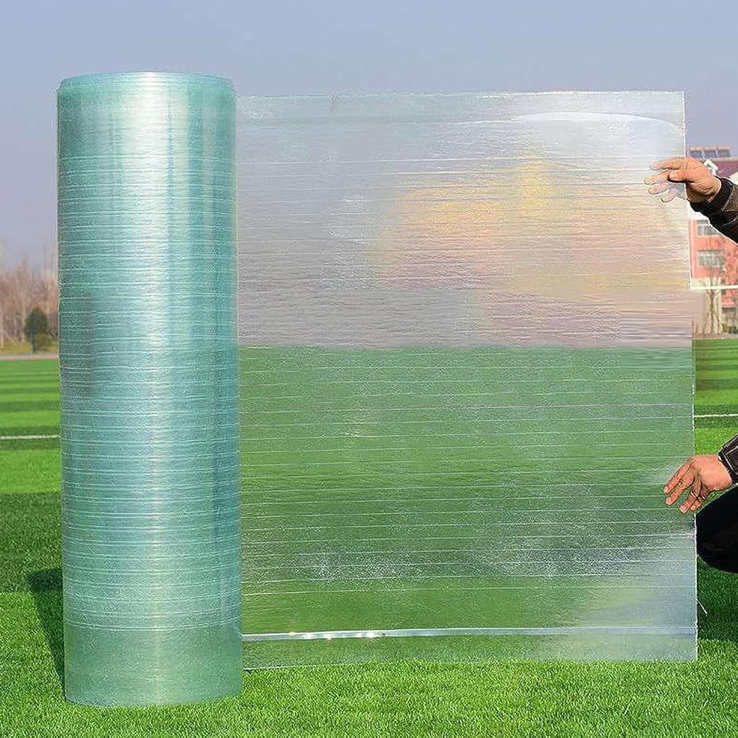 Polycarbonate Sheet,DIY UV Resistant Polycarbonate Greenhouse Panels,Insulated Transparent Roof Panels for Roof Farming Gardening Agriculture Courtyards Canopy,1.5mm Thick,1/1.2/1.5m wide,1-30m(1.5*16