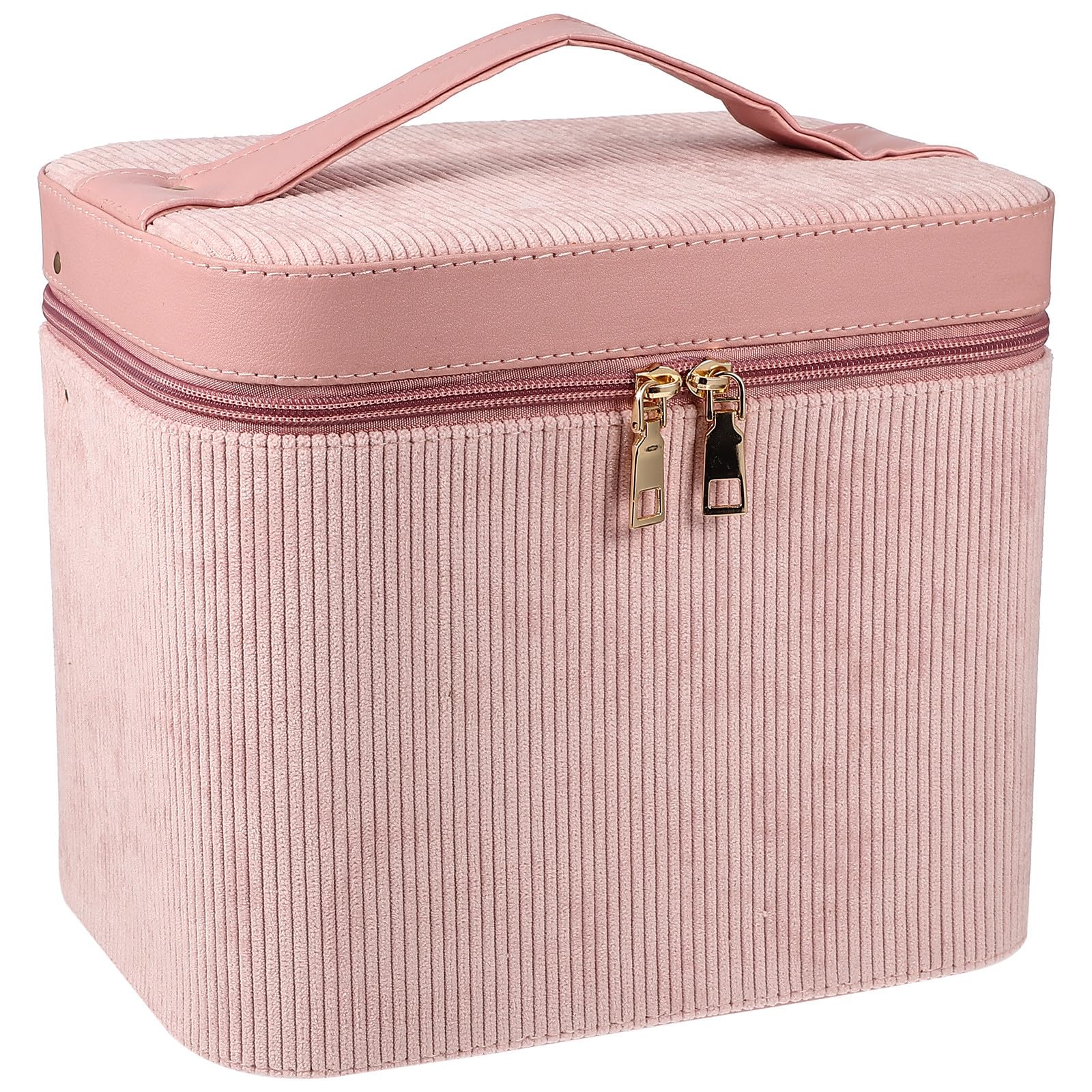 PATKAW Kosmetiktasche mit Spiegel und Großem Fassungsvermögen Zweilagiger Organizer für Damen Leichtes Material für Reisen und Make Up Aufbewahrung