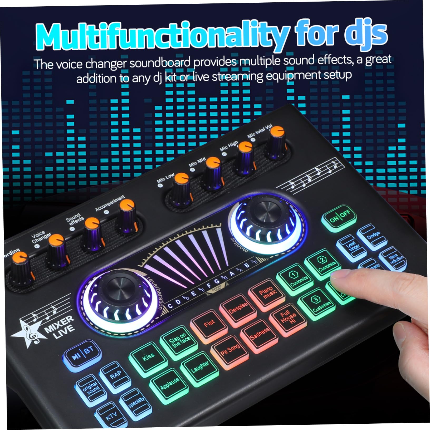 Cabilock Apparecchiature per Registrazione Audio Pacchetto di Strumenti per Podcasting con Microfono e Modifica Vocale Scheda Audio Live per Registrazione Canto e Streaming