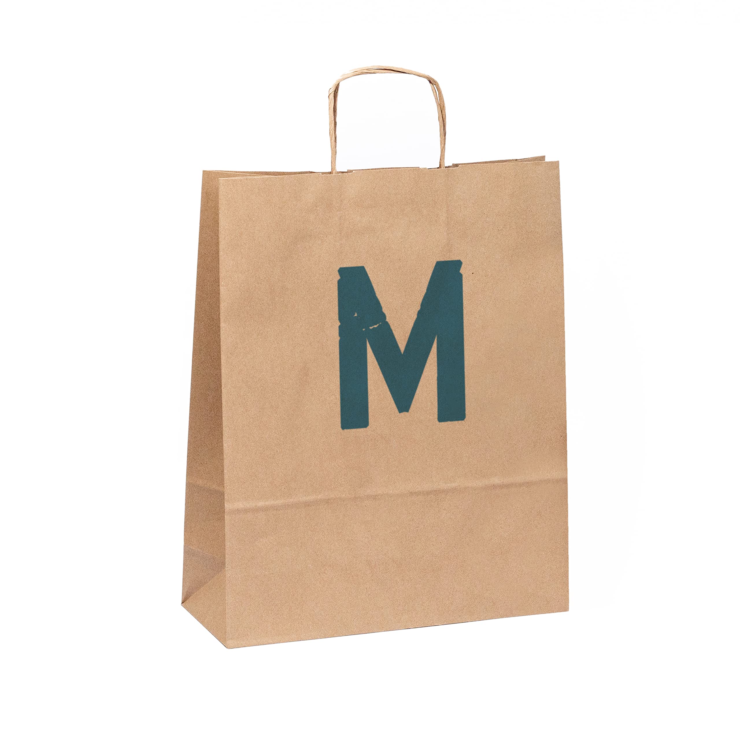Pack 10 Sacs en Papier Kraft à Personnaliser | Logo ou Dessin Imprimé en Couleur | Différentes Tailles Disponibles pour Boutiques, Noël, Anniversaire | Modèle Moyen 25 x 31 x 9 cm