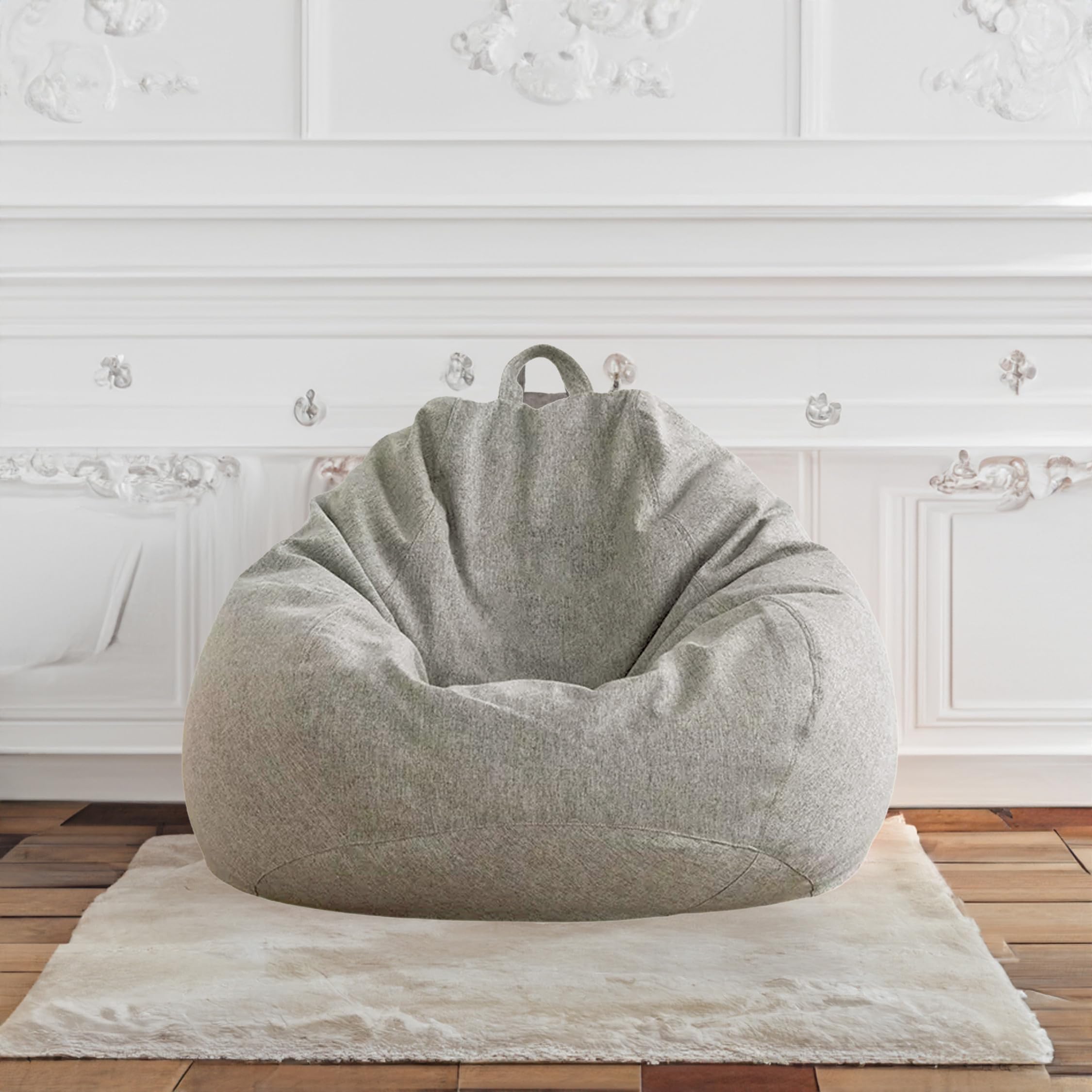 Pufa Eko - Saco de asiento 90 x 110 x 50, gris claro, 250 L
