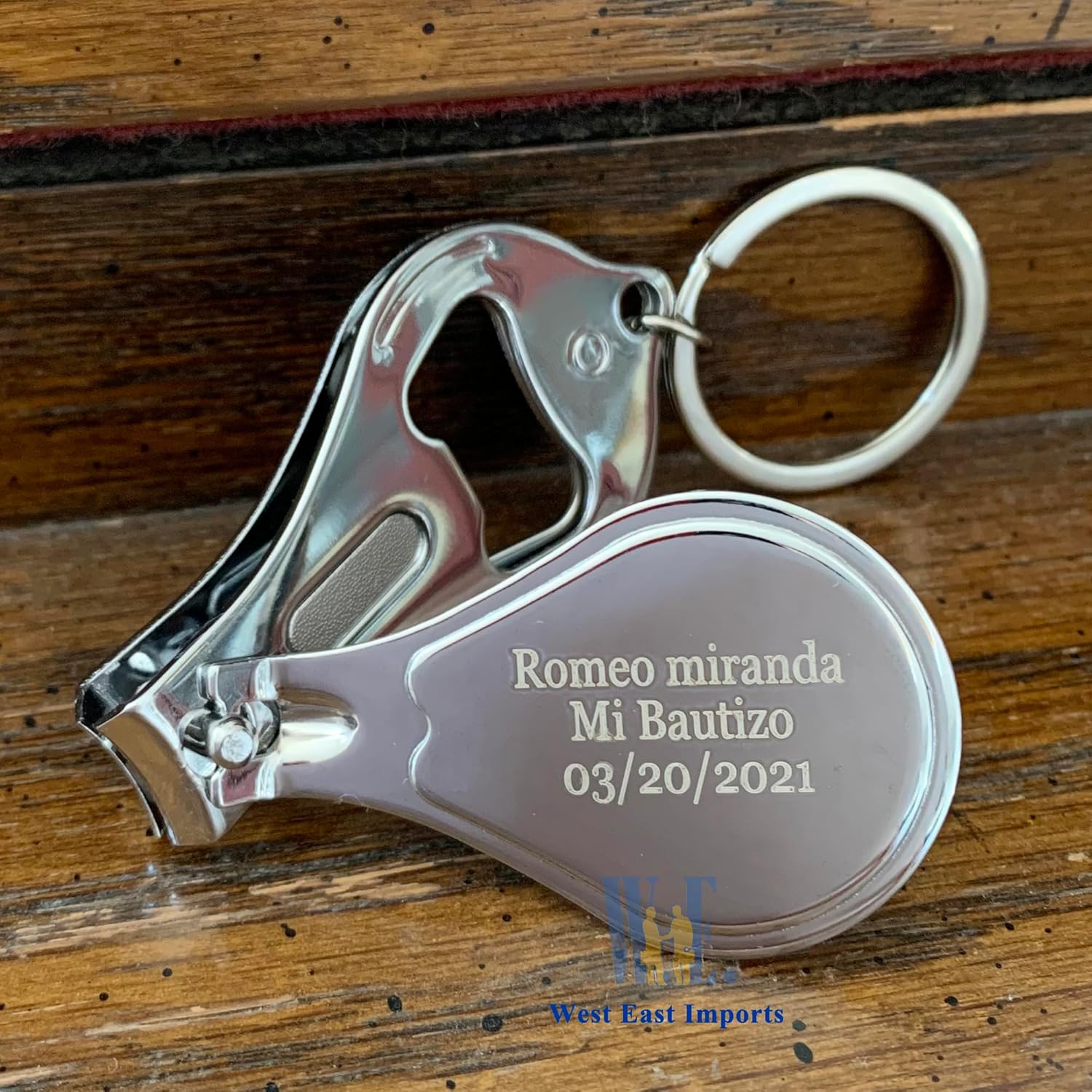SHAKLAK Personalized Engraved Baptism Keychains (12 PCS) - Baby Angel Key Ring with Nail Clipper and Bottle Opener Party Favors for Baby Boys and Girls Recuerdos Bautizo Customized Gift for Guest