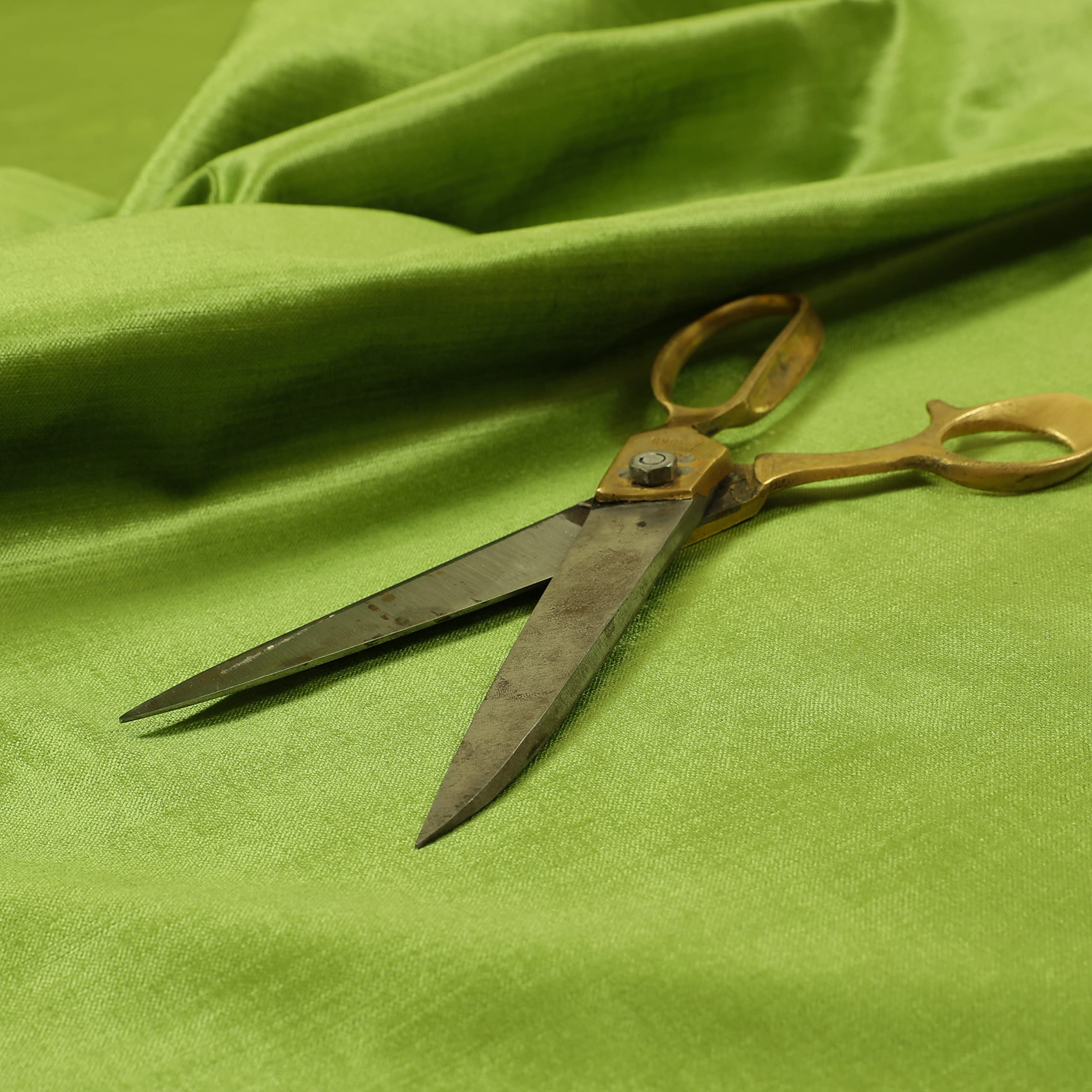 Redbrick Mill Fabrics Flame Retardant Designer Quality Plain Silk French Shiny Velvet Upholstery Curtain Furnishing Fabric, Green (Per Metre) โ image 1