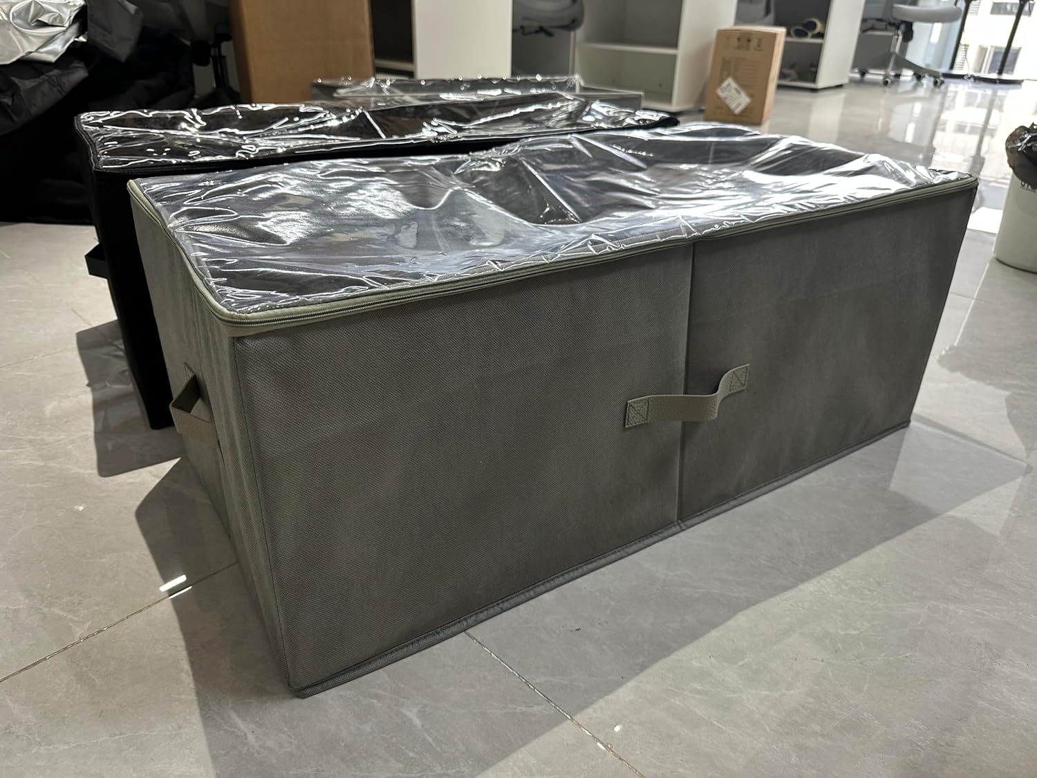 2 Pack 12" High Under Bed Storage Containers (Grey)