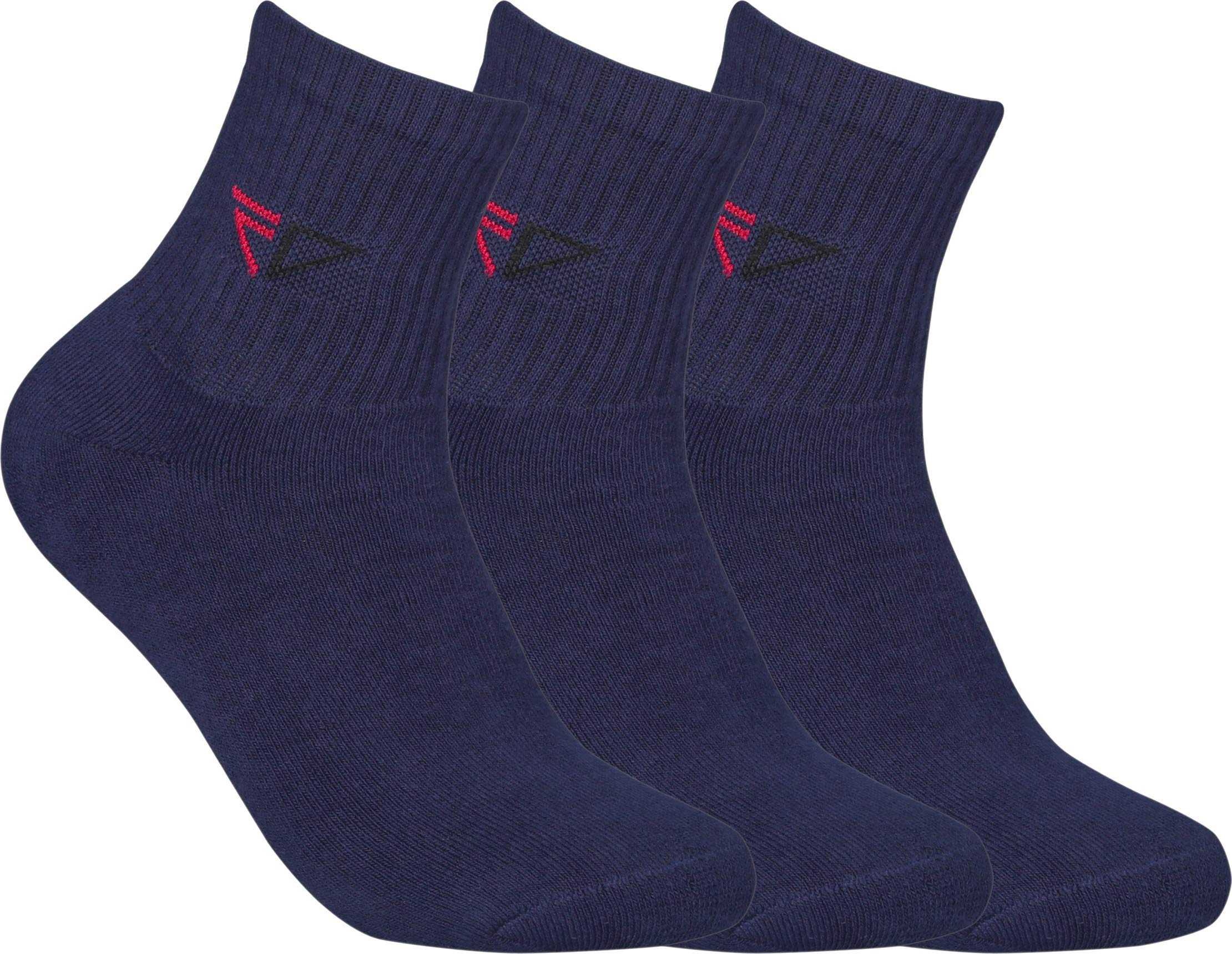 FABdonMen's Mid-Calf Length Socks I Solid Design Combed Cotton Breathable & Lightweight I Anti-Microbial, Anti-Odor I Comfortable Free Size Crew Sock I for Daily Casual Wear - Pack of 3