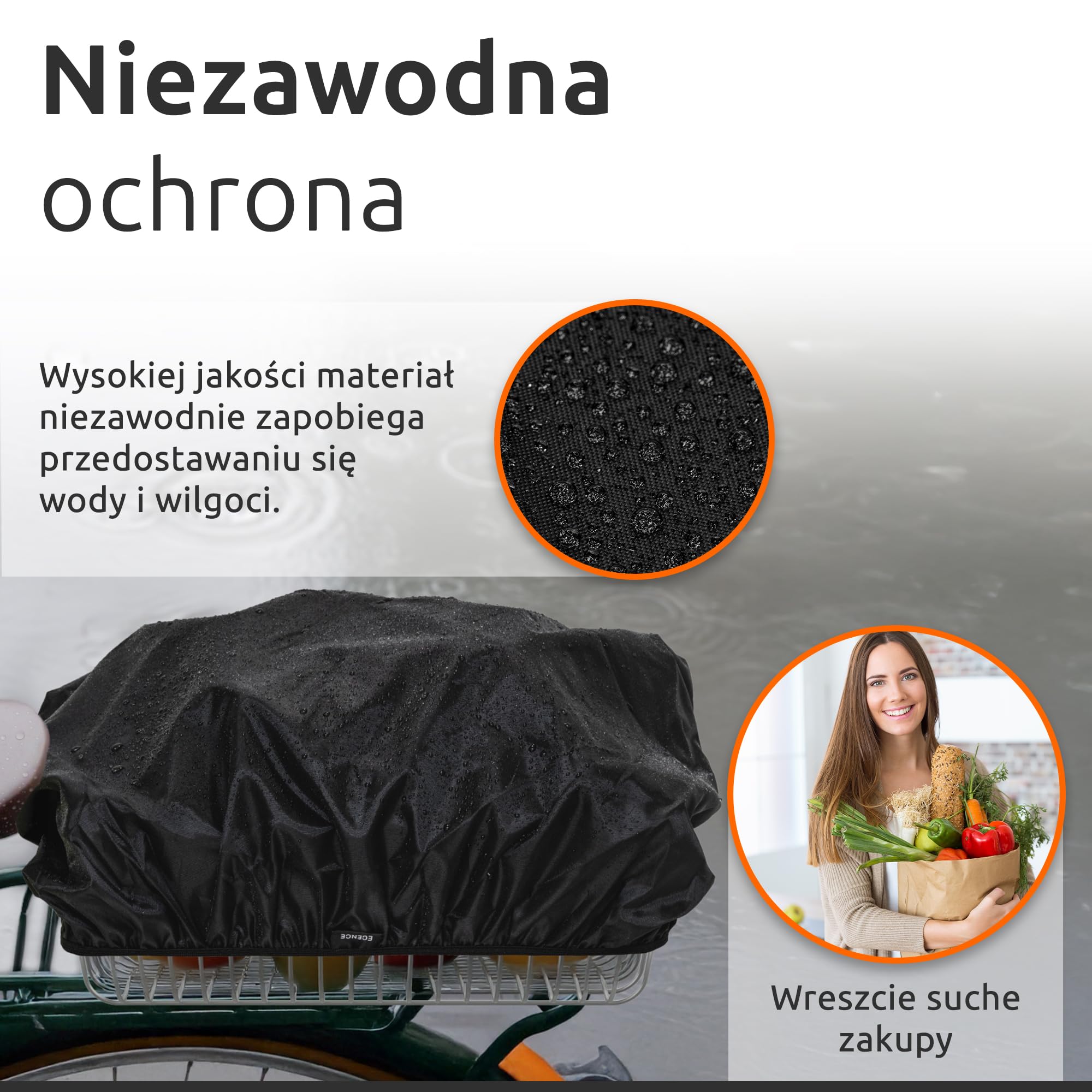 ECENCE x Pokrowiec przeciwdeszczowy na kosz rowerowy Pokrowiec przeciwdeszczowy na kosz rowerowy powłoka kosz rowerowy wodoodporna pokrowiec przeciwdeszczowy kosze rowerowe