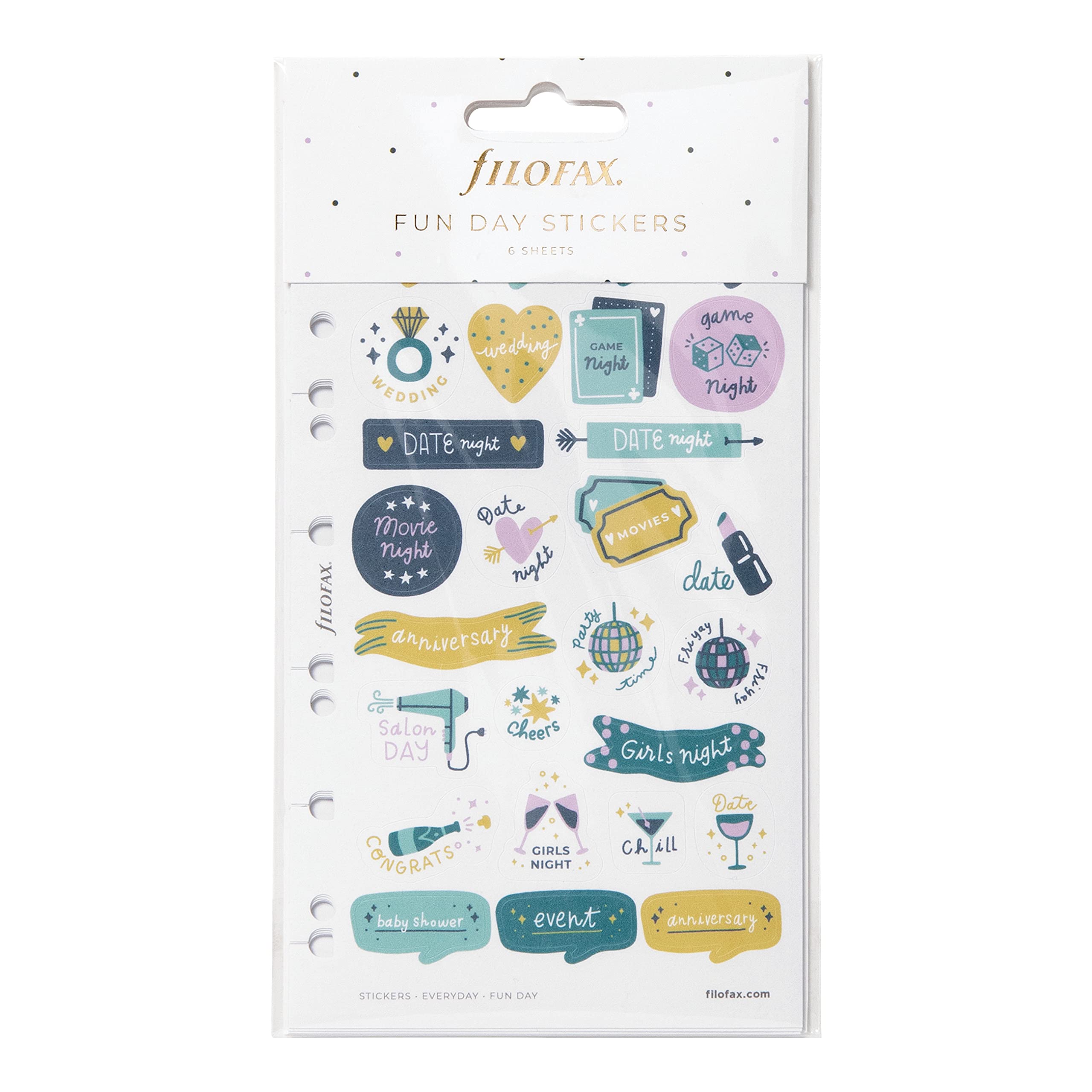 Autocollants Filofax amusants pour tous les jours finition mate A5