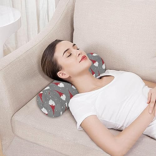 Miniatura 5 de Christmas Holiday Red Gnomes Head Round Cervical Roll Bolster Pillow Yoga Neck Roll Pillow Round Pillow Foam Cylinder Decorative Pillows Bed
