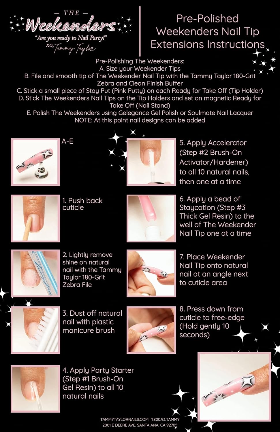 Tammy Taylor Acrylic Medium Long Coffin Nail Tip Extensions | Tapered Square Clear Full Coverage, Natural Lightweight, Long Lasting, Professional C Curve Acrylic Nail Tips | Weekenders All-in-One Kit