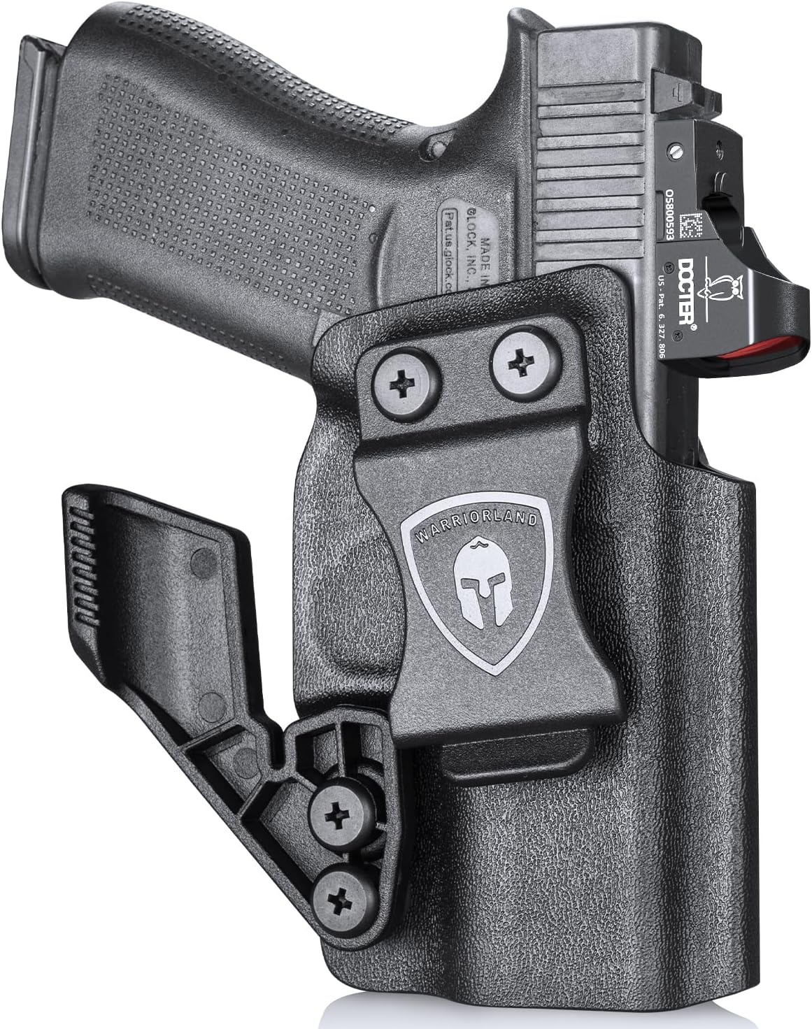 WARRIORLAND IWB Kydex Holster for Glock 43X / G43X MOS / G43 – Inside Waistband Appendix Carry | w/Claw & Optic Cut, Adj. Retention & Cant | Right/Left Hand & Light-Bearing (TLR-7 X Sub) Available