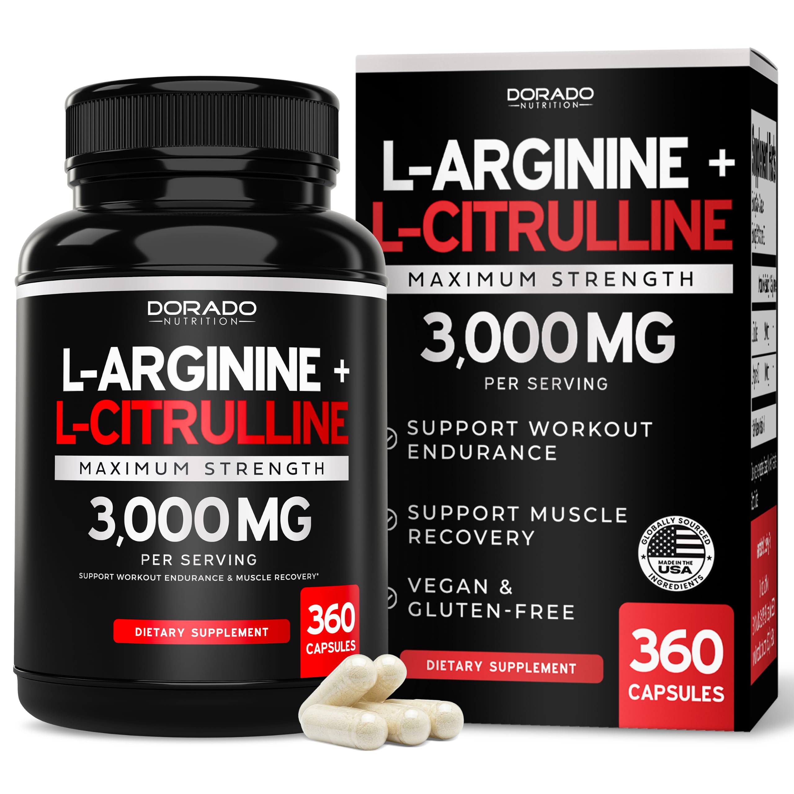 L Arginine L Citrulline Supplement Powder (3g) Nitric Oxide Booster Powder - L-Citrulline Supplements for Men & Women - Stamina, Performance & Endurance for Workouts - Vegan Safe & USA Made — Amazon image 9