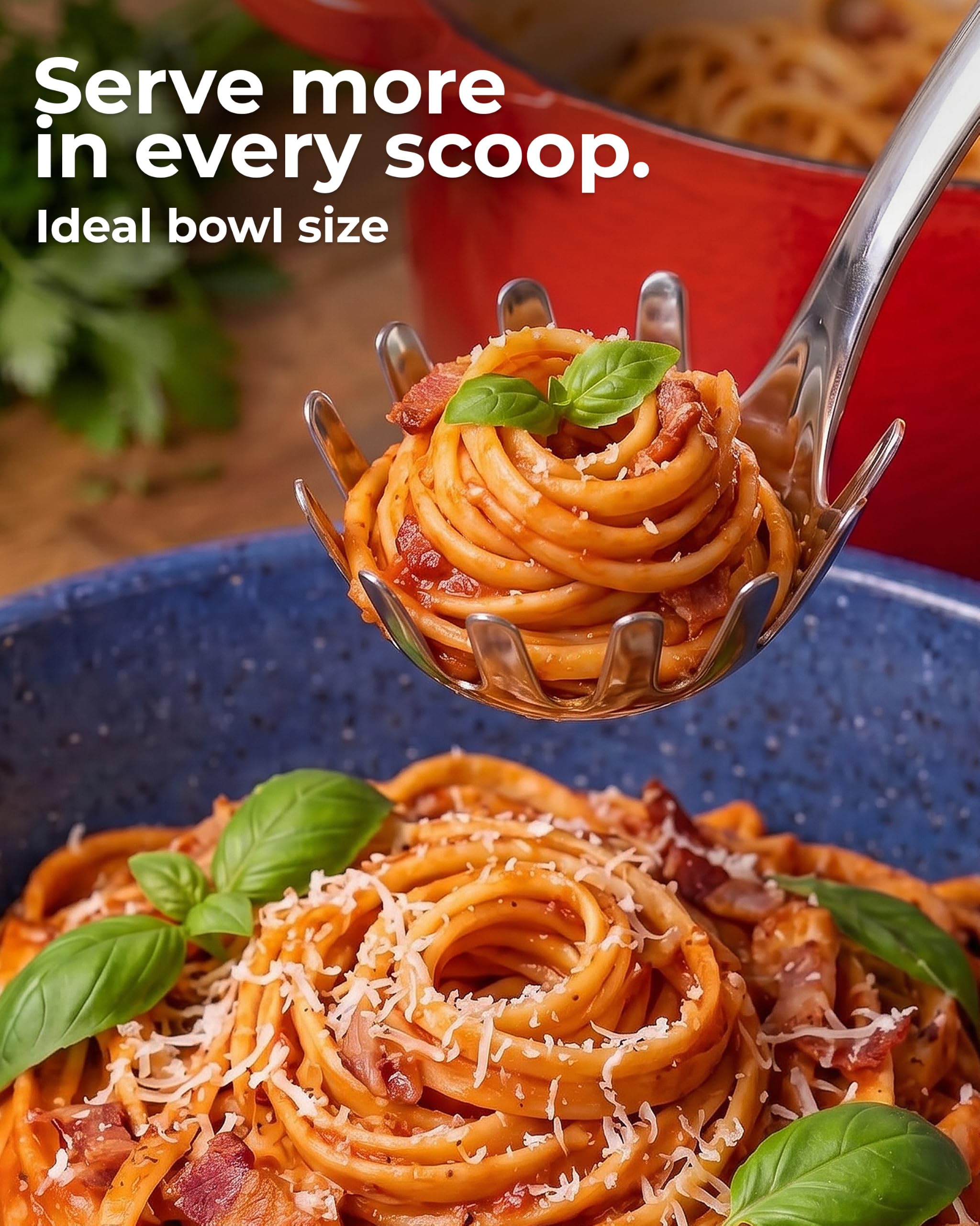 Zulay Kitchen Pasta Spoon - Stainless Steel -5