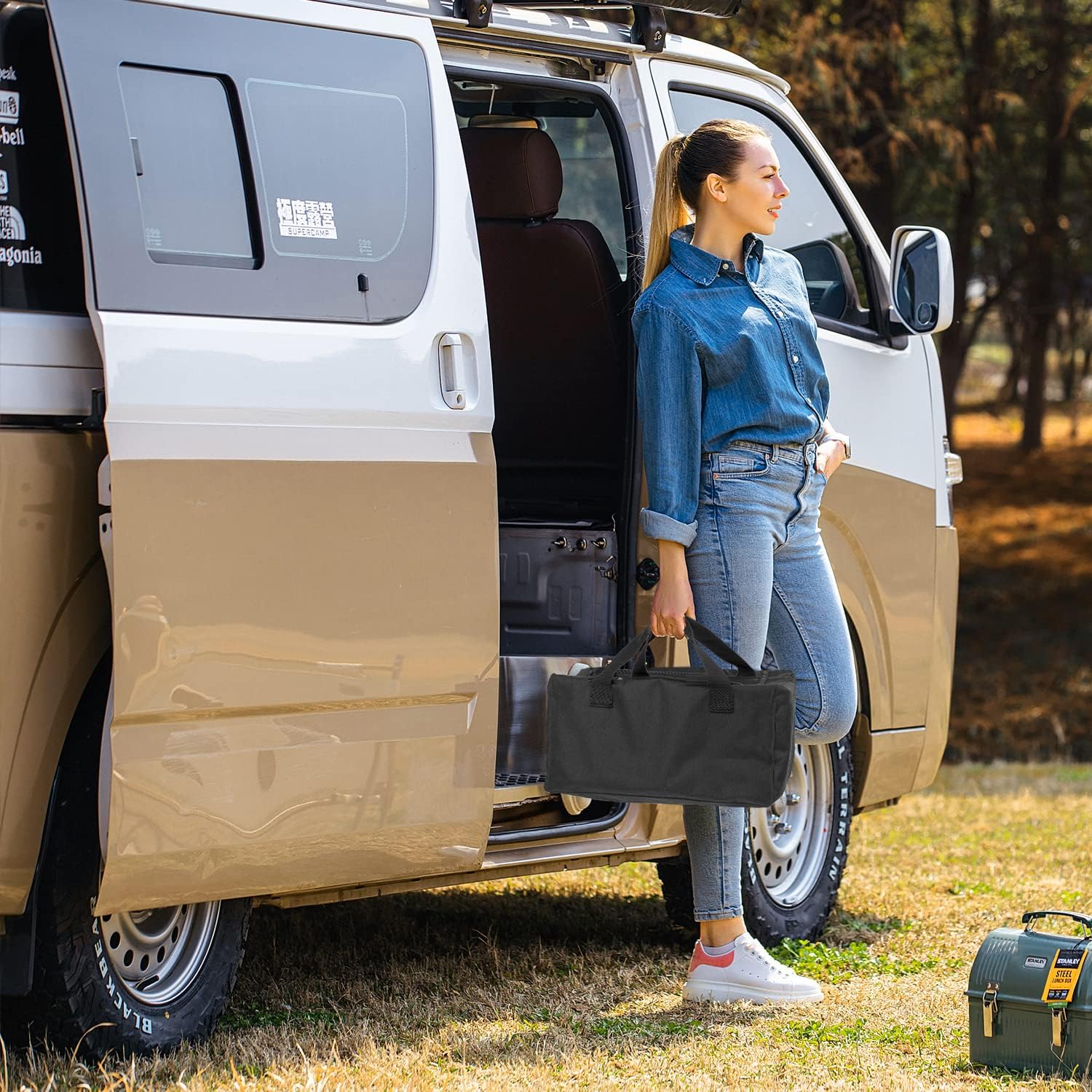Cleyean RV Leveling Blocks, Camper Leveling Blocks Ramp Kit with 2 Levelers, 2 Chocks, 2 Anti-Slip Mats and Carrying Bag, Double Non-Slip Design, Up to 35,000 lbs, Perfect for Travel Trailers Campers : Automotive