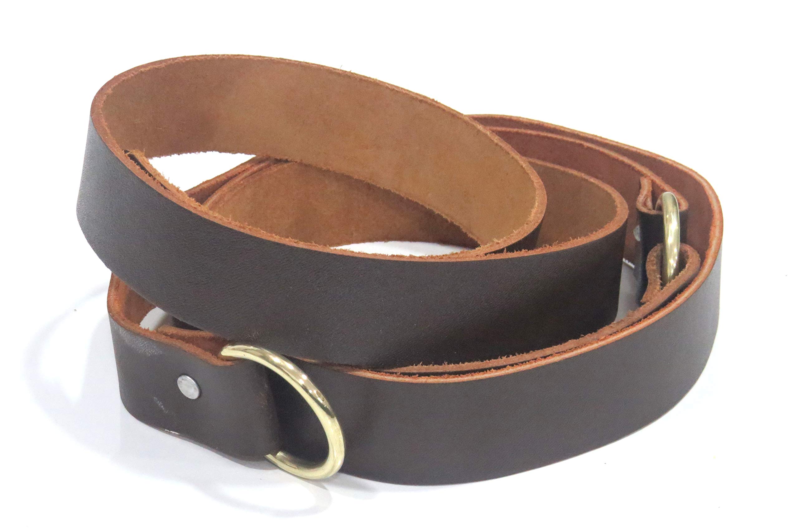 NauticalMart Medieval Ring Belt Leather with Brass Ring Brown