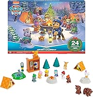 PAW Patrol Adventskalender 2023 - 24 Spielzeug-Überraschungen für eine fantasievolle Winterwelt, 7 Welpenfiguren,...