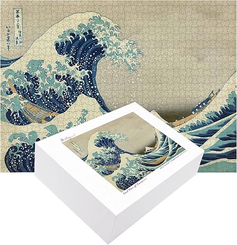 Miniatura 8 de Bristlegrass Rompecabezas de madera de 500 piezas para adultos, rompecabezas japoneses Ukiyo-e Katsushika Hokusaii Great Wave Off Kanagawa juguetes