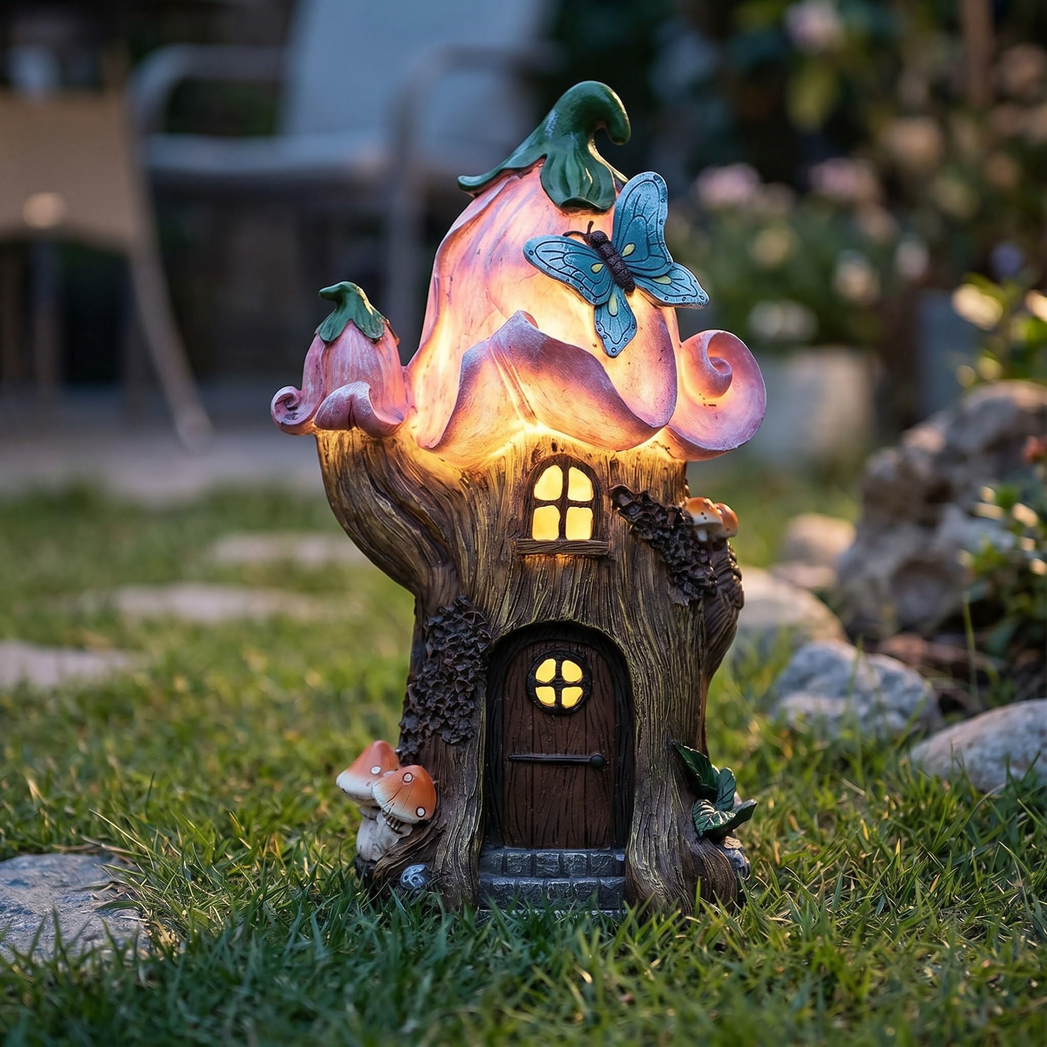 Amazon.co.jp: THE ENCHANTED GARDEN フェアリーハウス ピンクフラワー