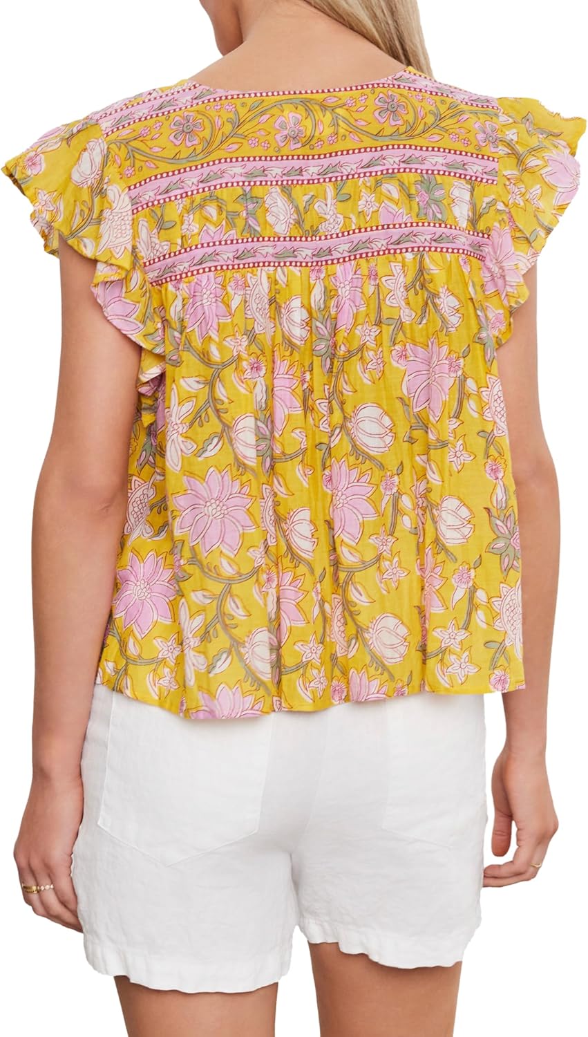 Velvet by Graham & Spencer Womens Kenzie Printed Voile Top - Image 2