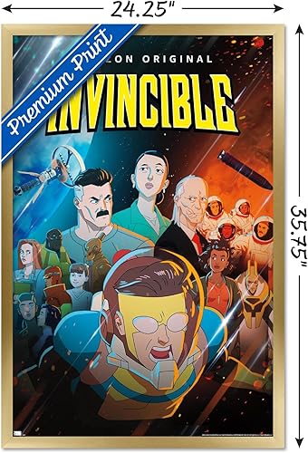 Miniatura 3 de Trends International Invincible - Póster de pared de una hoja, 22.375 x 34 pulgadas, versión enmarcada dorada