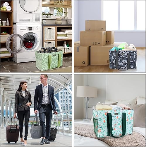 Miniatura 6 de BALEINE Suave bolsa de 9 galones extra grande, bolsa de almacenamiento plegable reutilizable (cheurón negro)