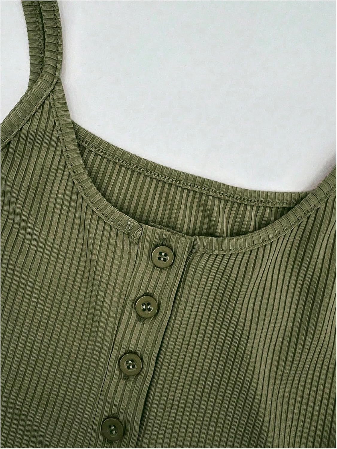 SOLY HUX Women's Button Down Ribbed Cami Top 3 Piece Spaghetti Strap Sexy Crop Camisole Tops - Image 4