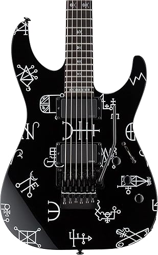 ESP LTD KH Kirk Hammett Demonology Guitarra Eléctrica con Estuche Tombstone, Negro con Gráfico
