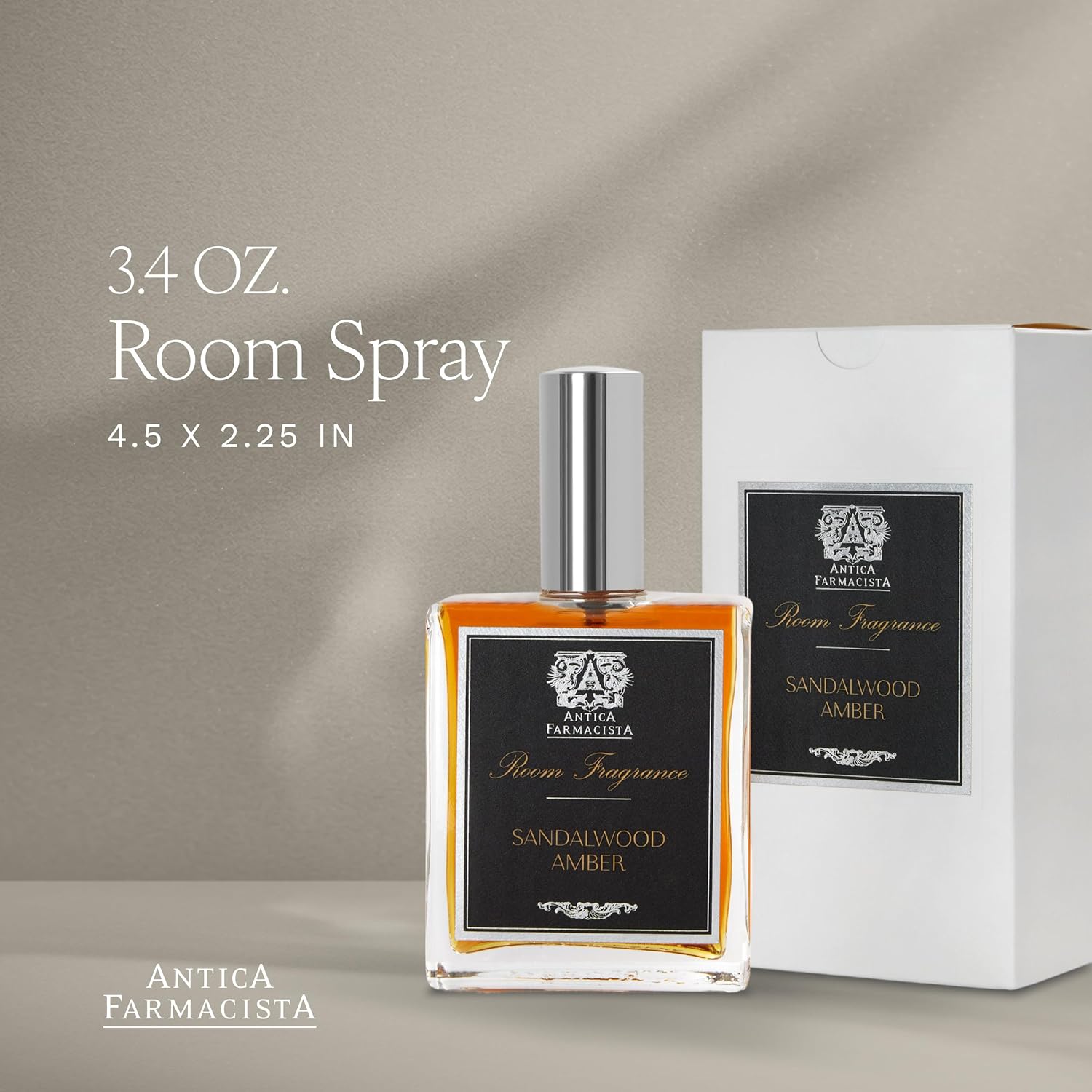 Antica Farmacista Room Spray - Elegant House Spray - Long-Lasting, Room Fragrance - Luxury Gift for Housewarming - Sandalwood Amber, 3.4 fl oz