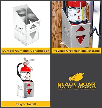 Black Boar Aluminum Holder for Enclosed Trailer/Garage | Securely Holds a 5lb. fire Extinguisher | Durable Construction | Easy to Install (66105)