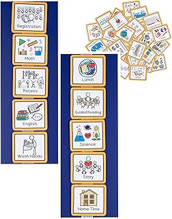 Visual Schedule Routine Chart with pecs Cards to Support communiation for Children, Toddlers, Autism, ADHD, Downs Syndrome, Dementia. (School)