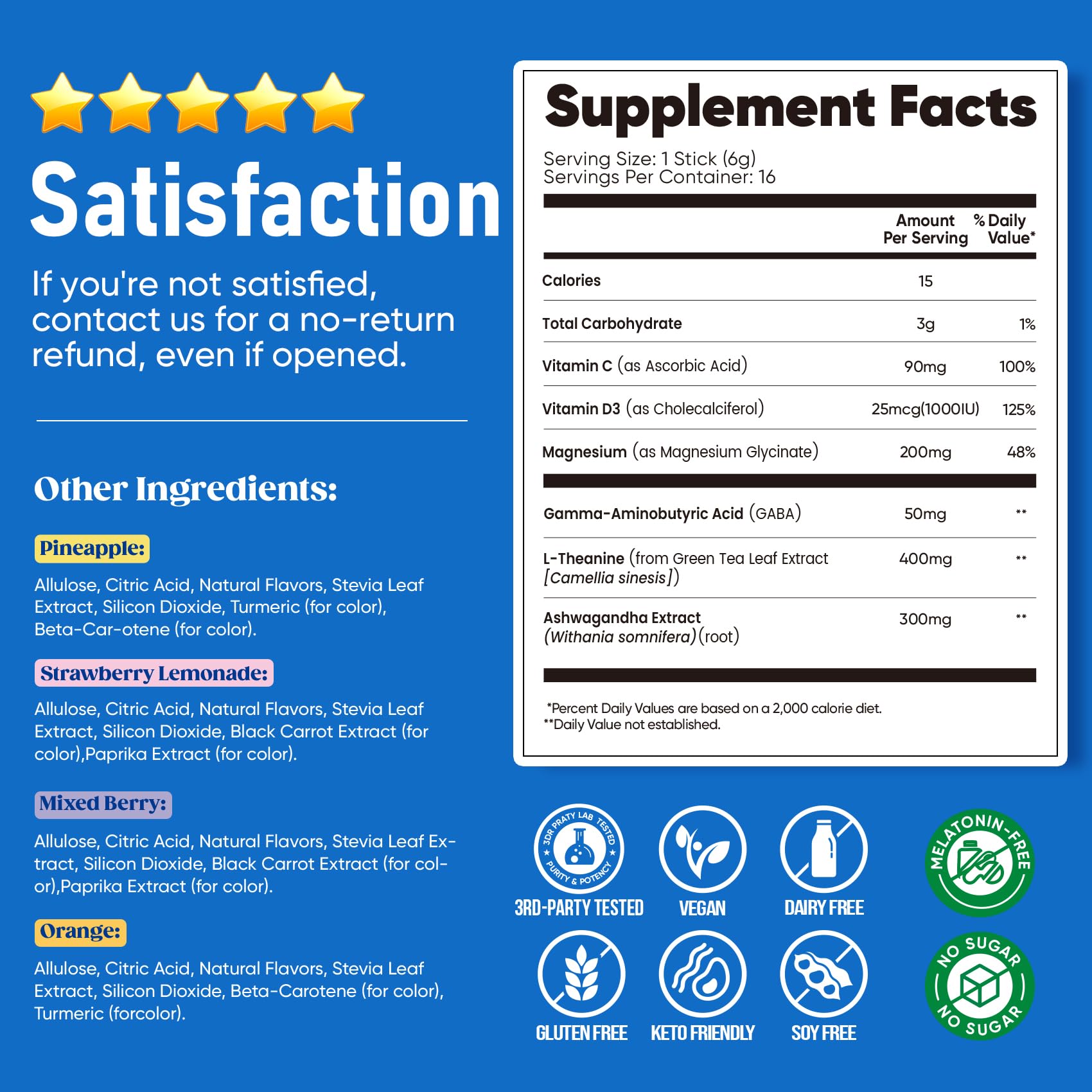 Venture Pal Calm Drink Mix, Sugar Free Cortisol Reducer & Sleep Aid — Amazon image 9