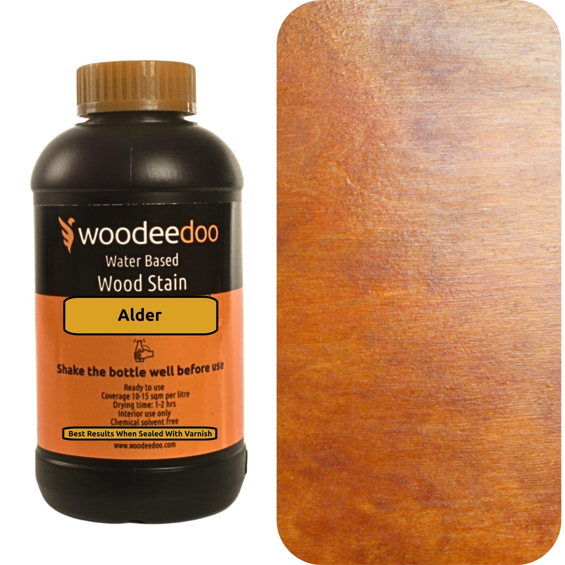 Woodeedoo Alder Water Based Wood Stain | Wood Dye | Ready To Use | Environmentally Friendly | Solvent Free | Odour Free | 1 L |