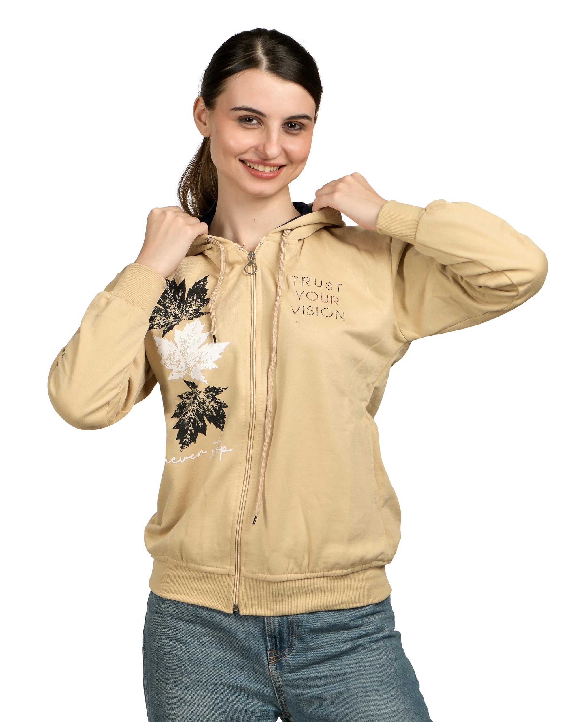 Lady Willington Women Woolen Sweatshirts Hoodie Solid Heavy Rainbow Fabric Winter Wear Pure Wool Sweater for Women Fully Warm Cardigan Free Sizes-image-44