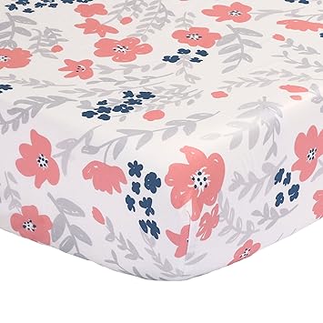 coral fitted crib sheet