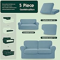 Vista 363 de CHUN YI - Funda elástica para sofá (7 piezas), funda para sofá de 3 plazas con tres respaldos y cojines separados con banda elástica, tela jacquard