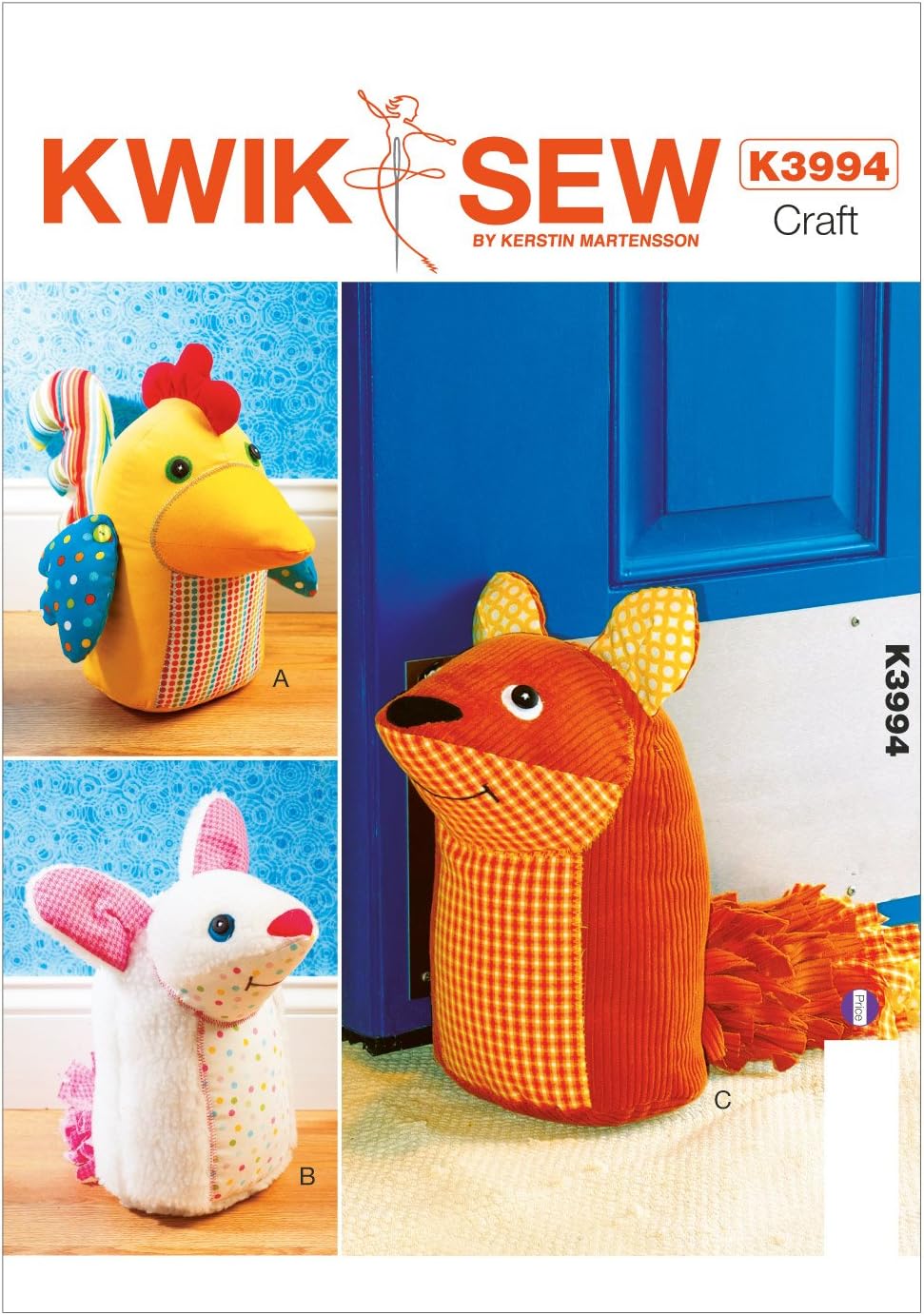 KWIKSEW PATTERNS K3994OSZ Door Stops Sewing Template, One