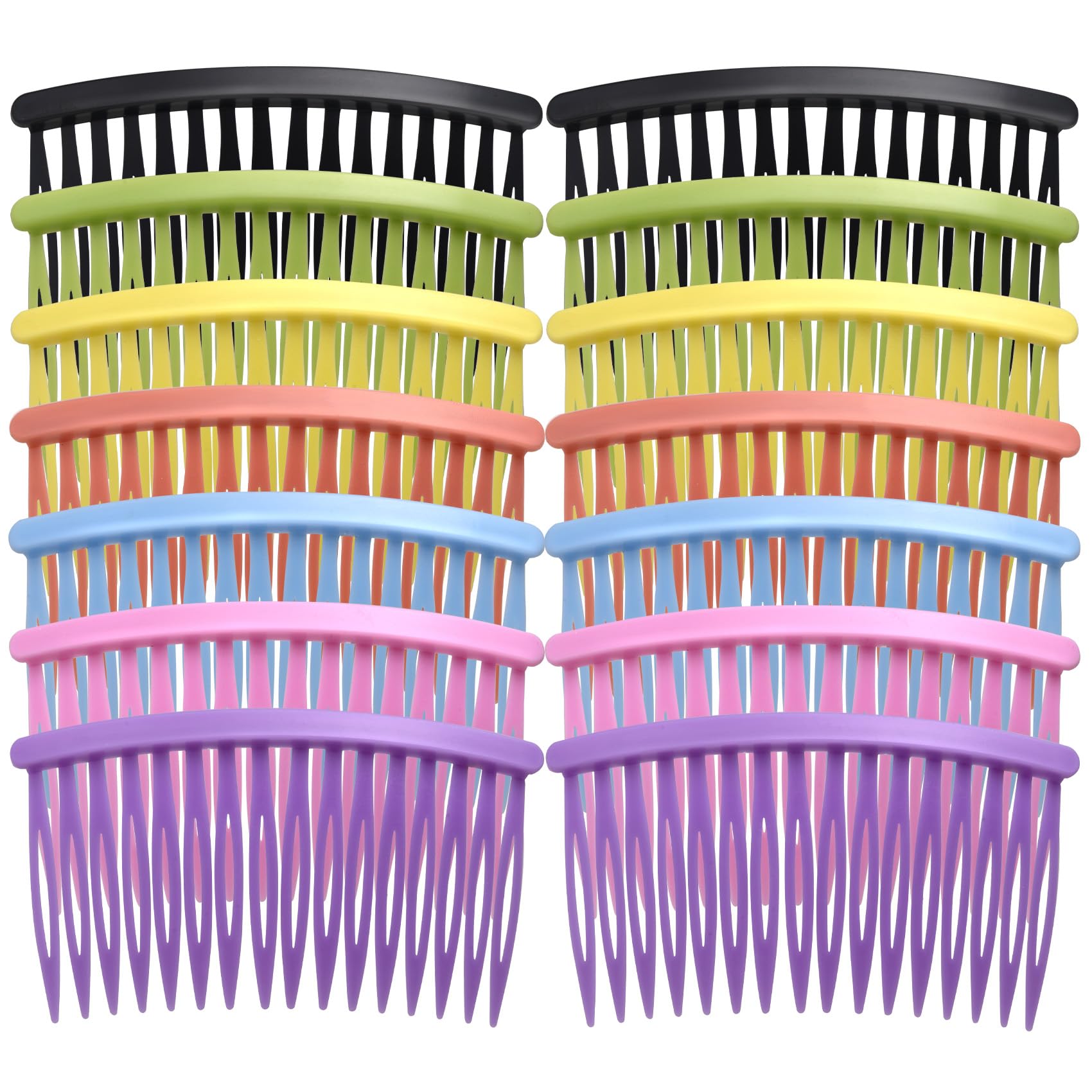21pcs Colorful Hair Side Comb for Women, 7 Colors