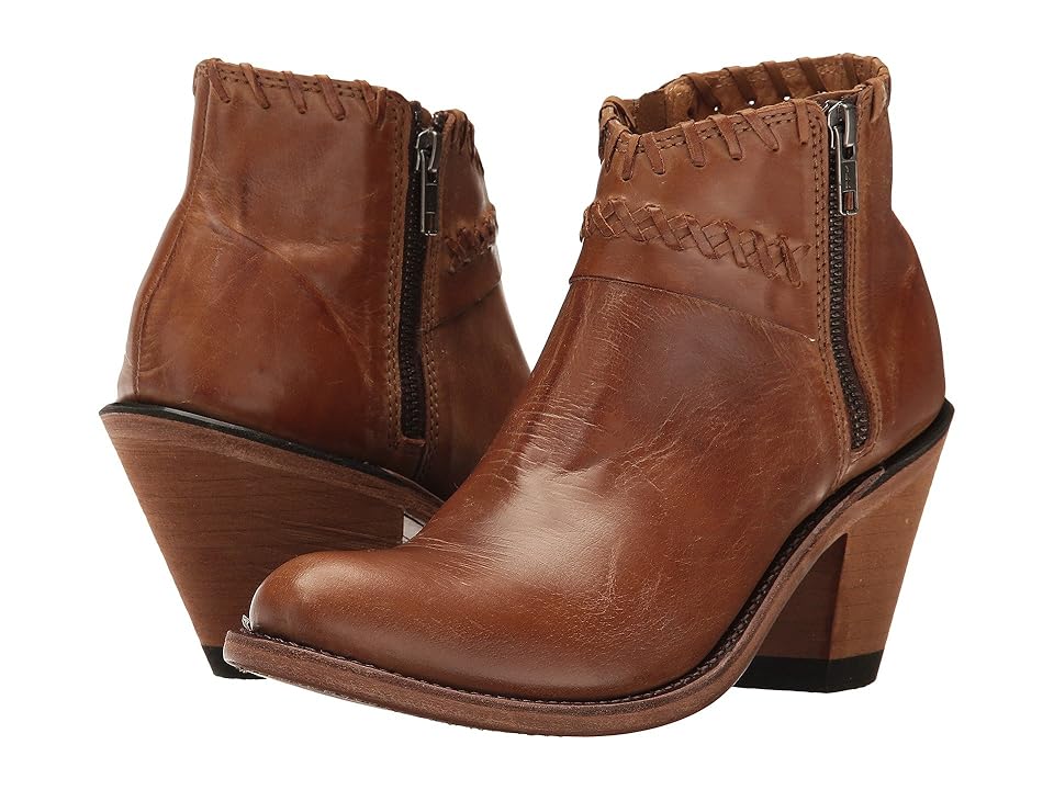 

Old West Boots Crisscross Stitch Ankle Boot (Tan Canyon) Cowboy Boots, Brown
