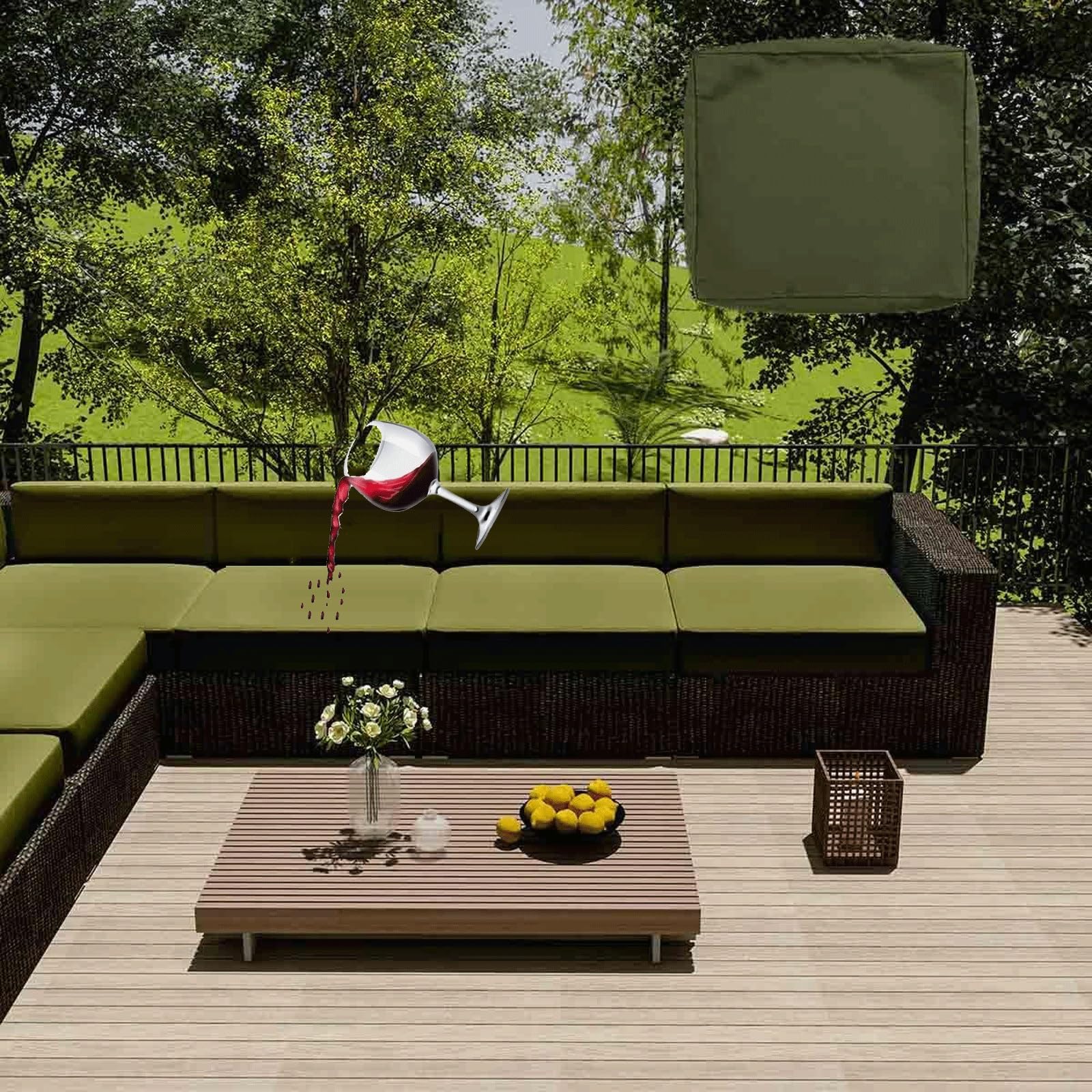 MCNDSI Outdoor Furniture Cushion Covers Waterproof Replacement Garden Chair Cushion Covers Rattan Garden Seat Cushion Covers Waterproof Outdoor Furniture Covers(Color15,60x60x10cm)