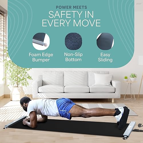 Miniatura 5 de Lifepro Tabla deslizante de ejercicios alfombrilla deslizante para entrenamientos de resistencia y construcción de fuerza, equipo de entrenamiento
