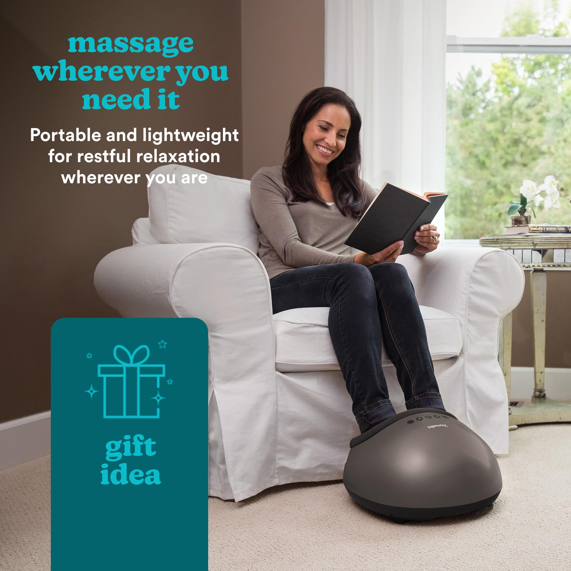 HoMedics Shiatsu Air Pro masażer do stóp – elektryczny masażer do stóp z kompresją powietrza, opcjonalnym ciepłem i głębokim masażem Shiatsu, prezent dla kobiet i osób starszych