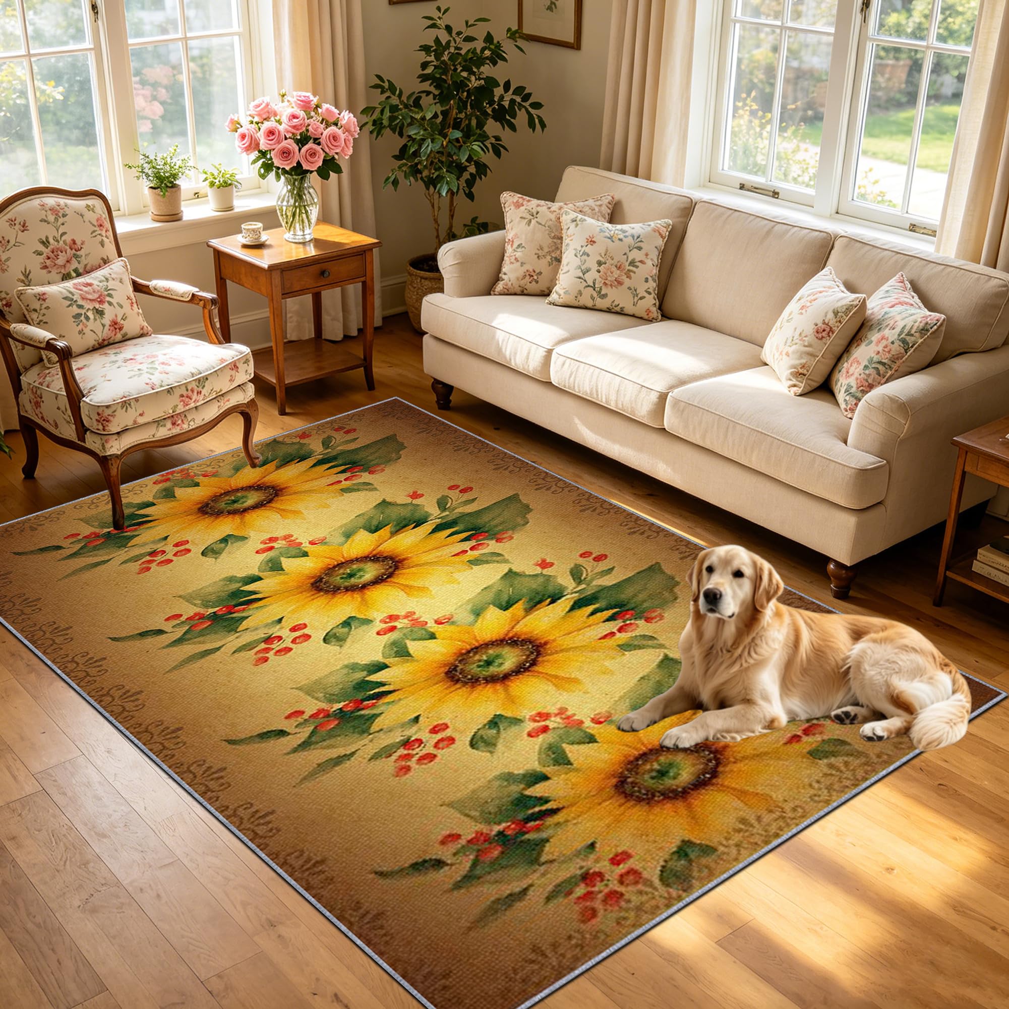 Tapis de salon lavable 160 x 210 cm antidérapant style abstrait moderne