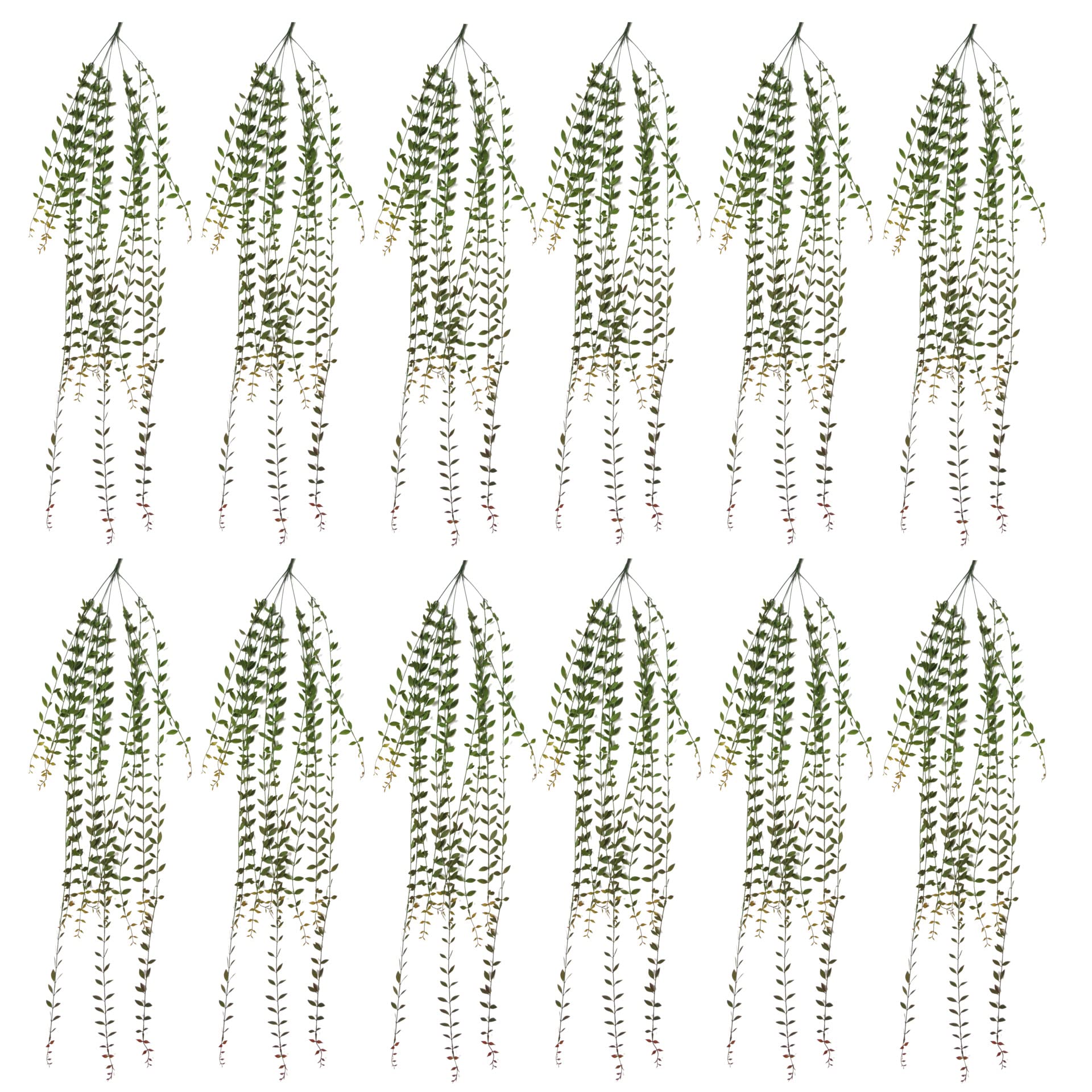 Leaf Pack of 12 Design Artificial Hanging Fern Foliage Plants